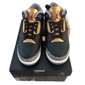 Women’s Jordan 3 Retro Sneakers in Black and Gold
